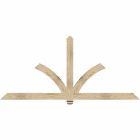 Ekena Millwork Redmond Rough Sawn Timber Gable Bracket, Douglas Fir, 84"W x 38"H x 2"D x 4"F, 11/12 Pitch GBW084X38X0204RED00RDF